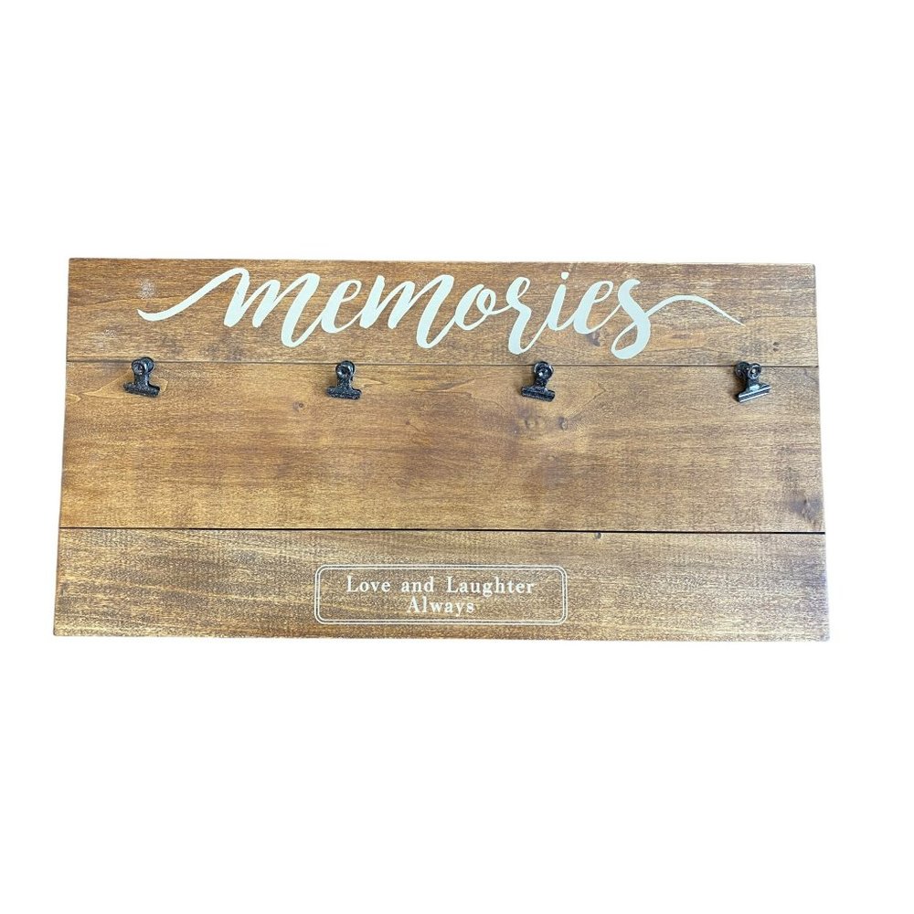 Things Remembered Farmhouse Wooden Memories Clip Photo Board Love and Laughter A